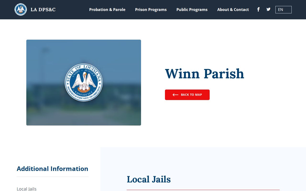Louisiana DOC Winn Parish facility listings