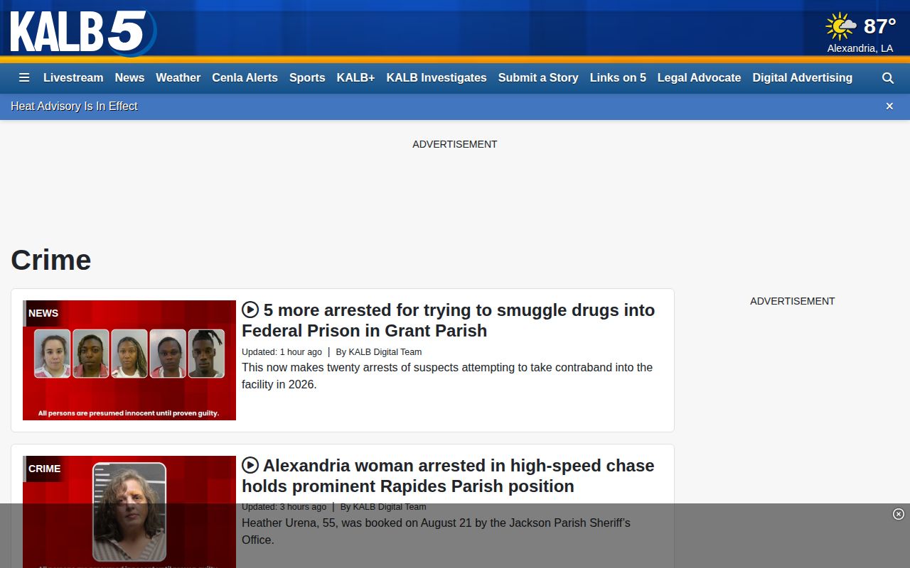 KALB regional Winn Parish crime news and arrest record coverage